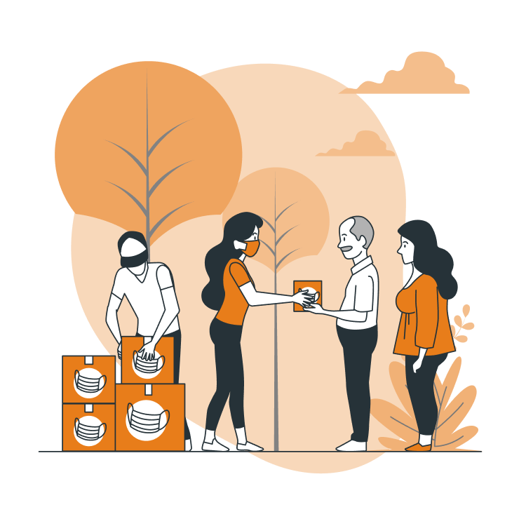 Humanitarian help illustration
